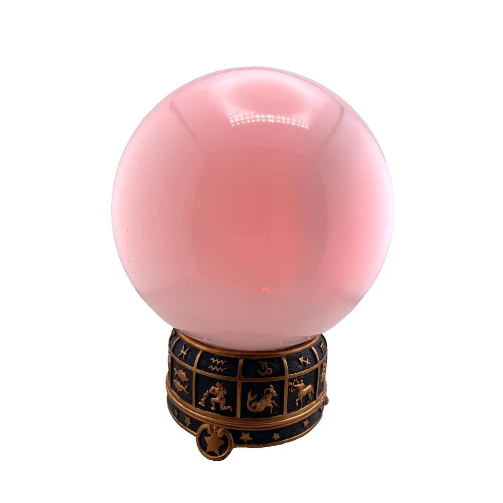 Spirit Tarot Light Up Crystal Ball Lamp Zodiac Astrology Celestial Halloween EUC
